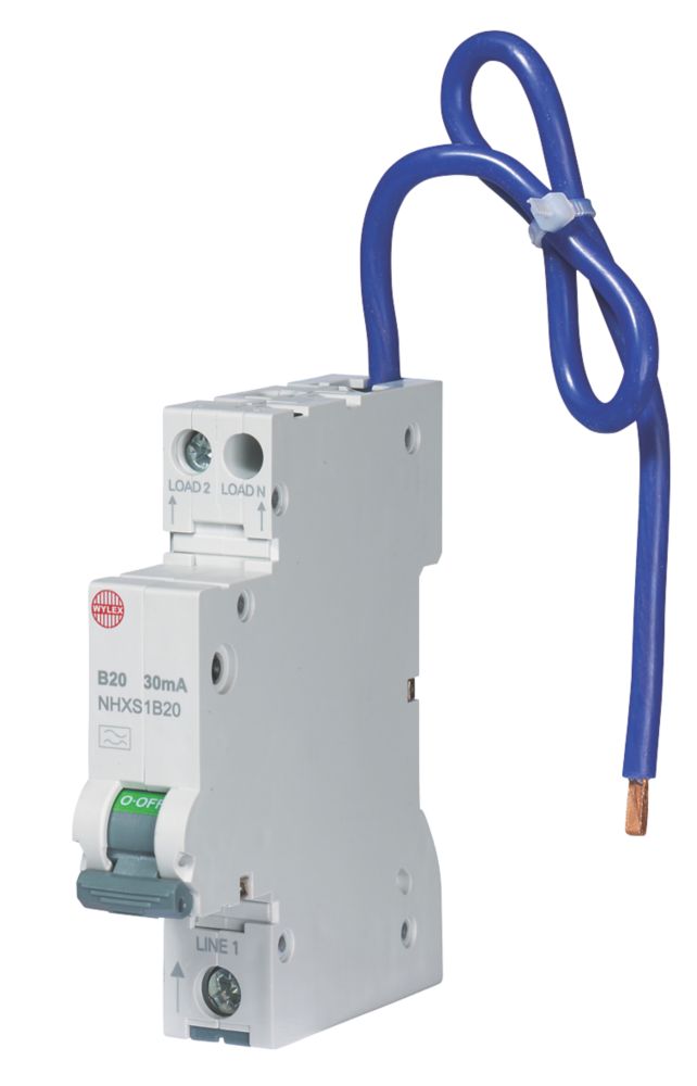 Image of Wylex 20A 30mA DP Type B Mini RCBO 