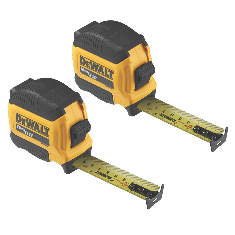Image of DeWalt DWHT38127-9 8m Tape Measure Set 2 Pack 