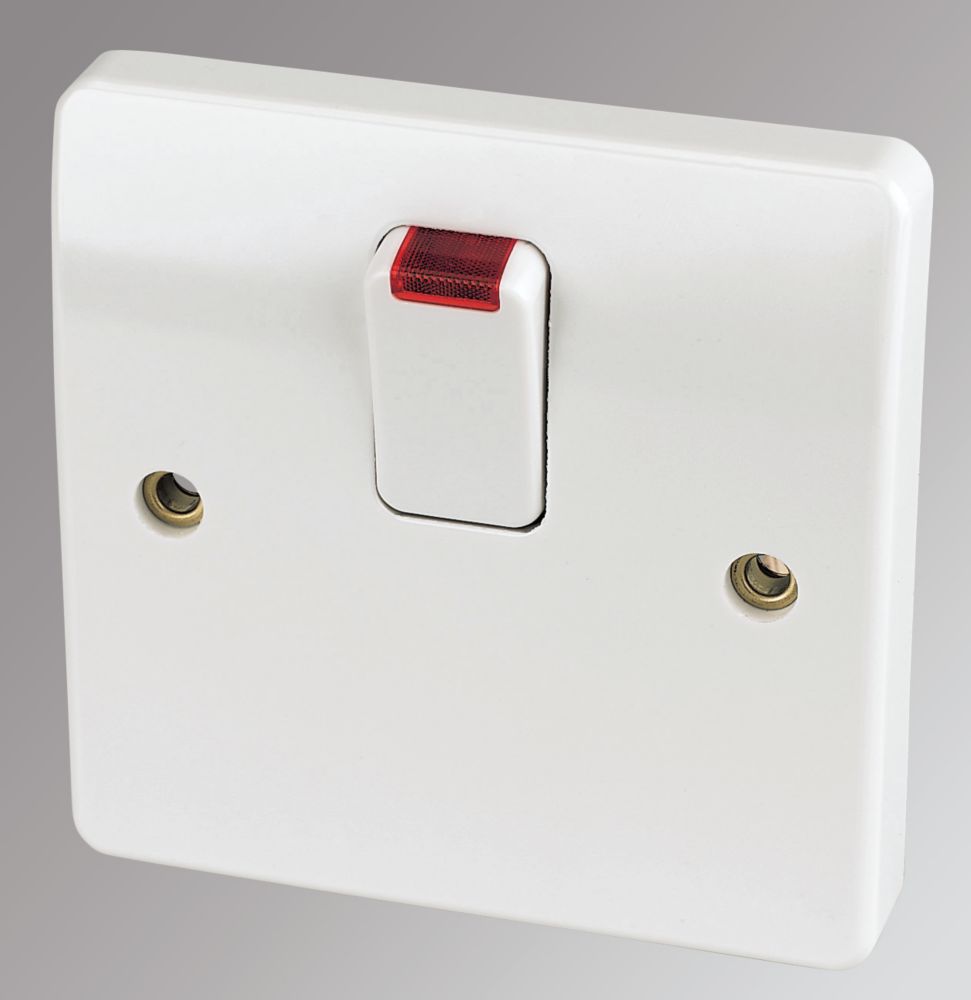 Image of MK Logic Plus 20A 1-Gang DP Control Switch White with Neon 