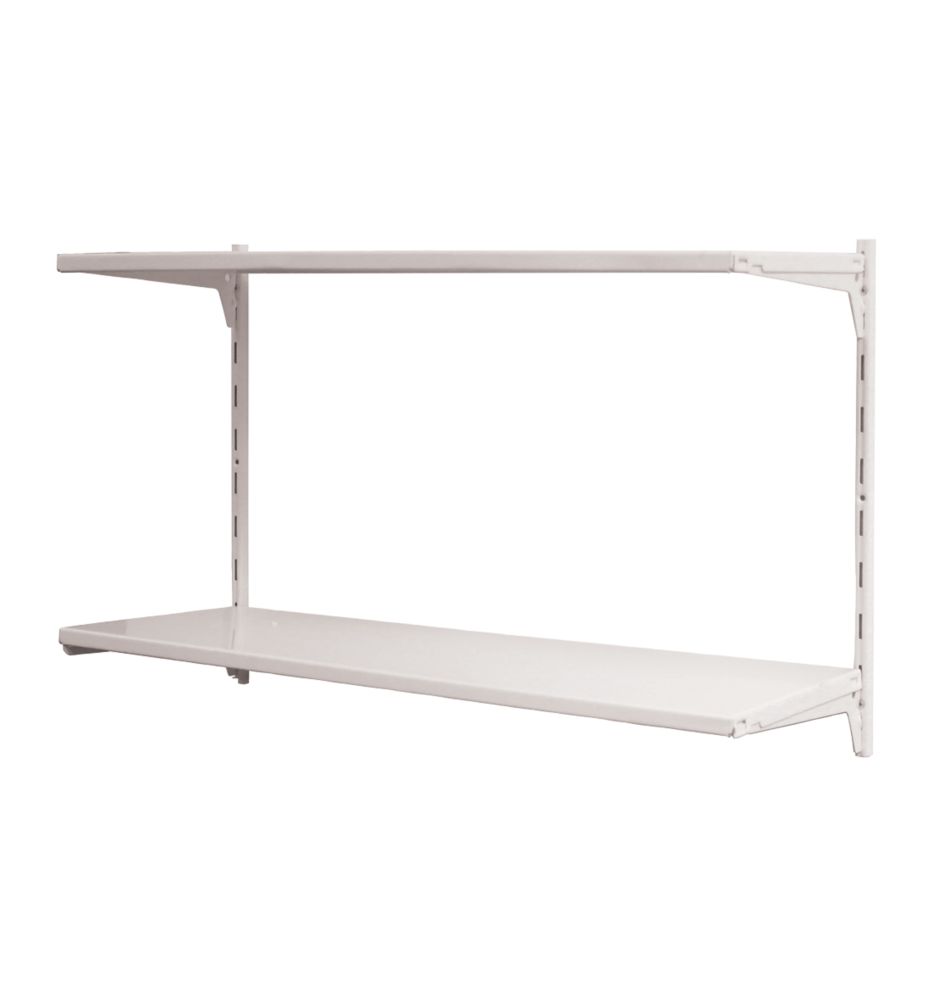 Image of RB UK 2-Tier Powder-Coated Steel Home Office Shelving Unit 810mm x 270mm x 500mm 