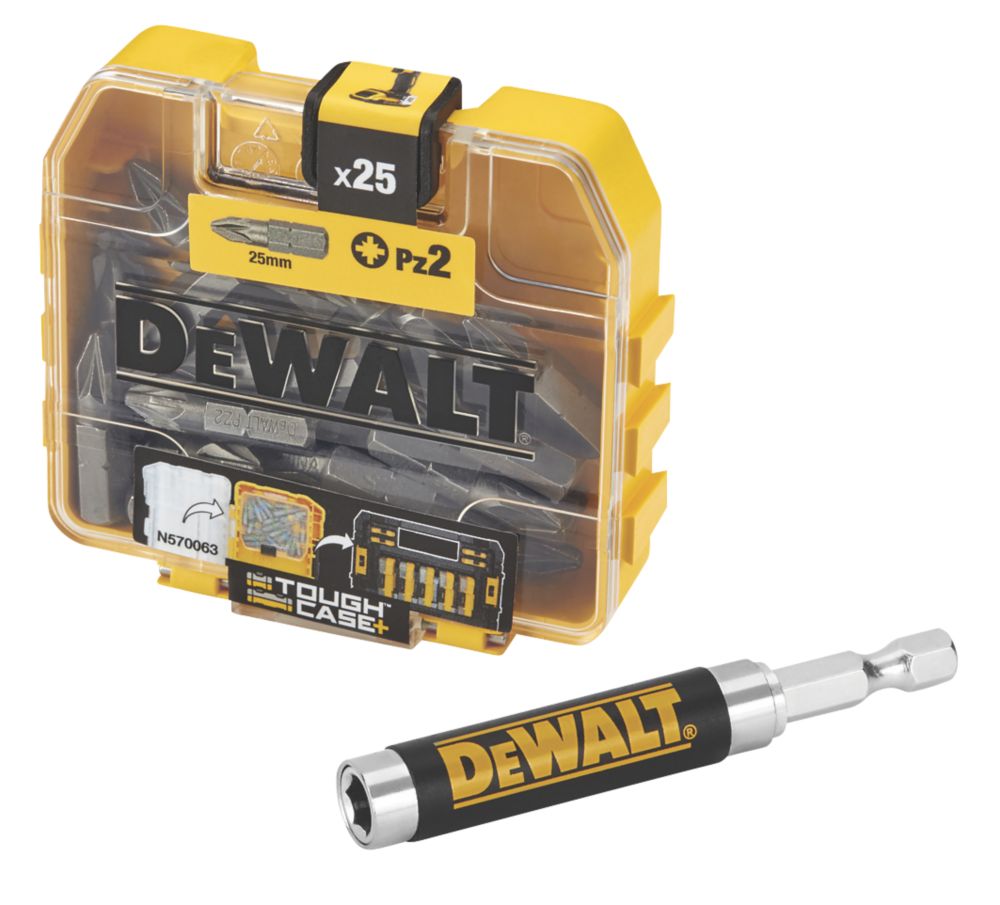 Image of DeWalt 6.35mm 25mm Hex Shank PZ2 Screwdriver Bit Box 25 Pcs 