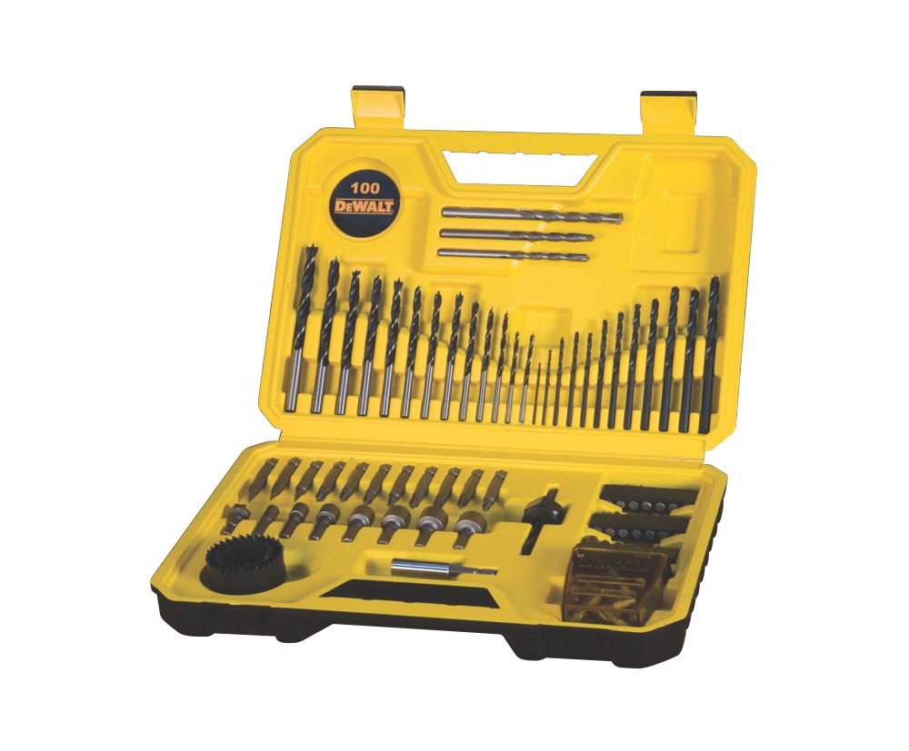 Image of DeWalt Straight Shank Combination Drill Bit Set 100 Pieces 