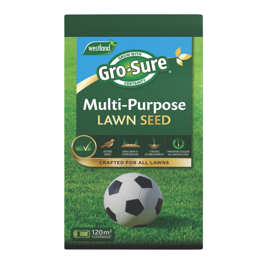 Image of Westland Gro-Sure Multipurpose Lawn Seed 120mÂ² 3.6kg 