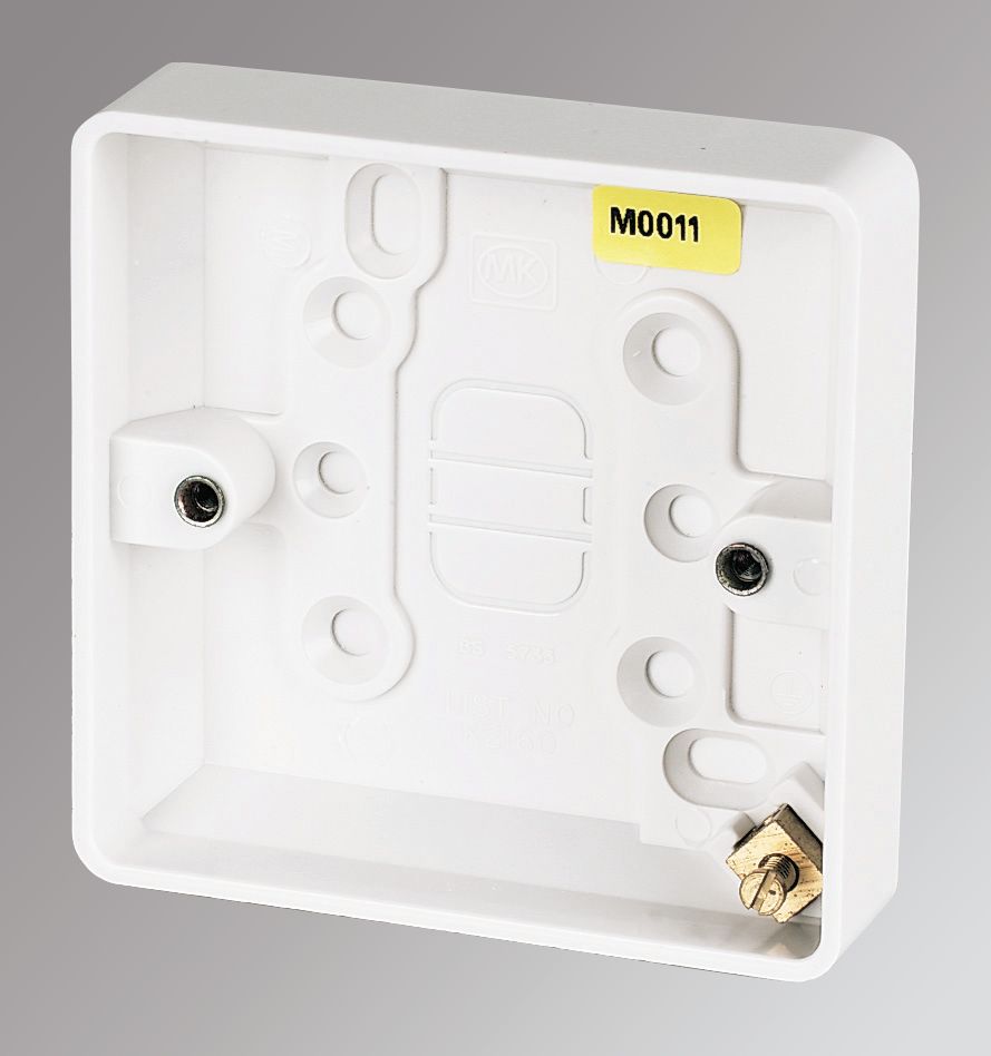 Image of MK Logic Plus 1-Gang Surface Pattress Back Box 16mm 