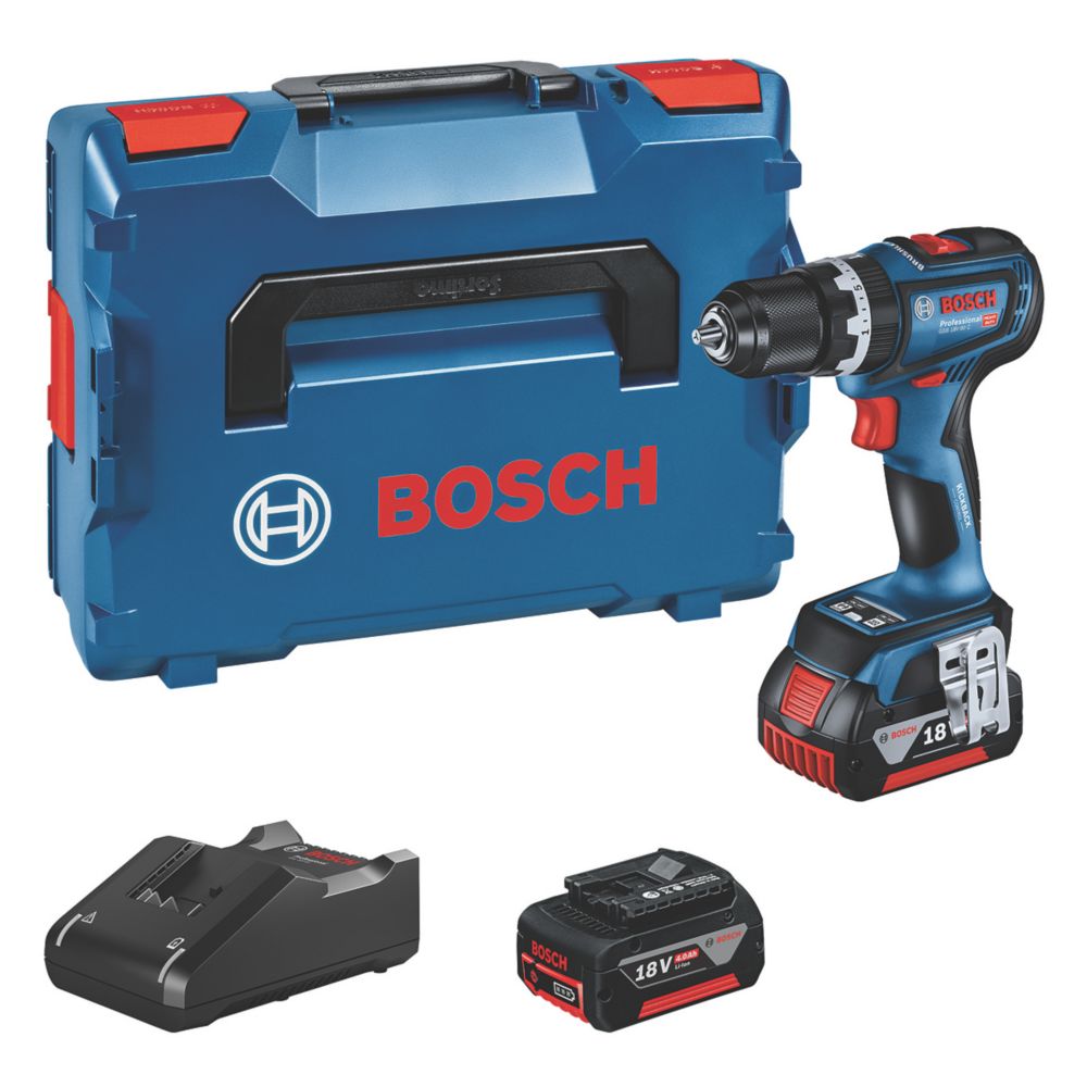 Image of Bosch GSB 18V-90 C 18V 2 x 4.0Ah Li-Ion Coolpack Brushless Cordless Combi Drill 