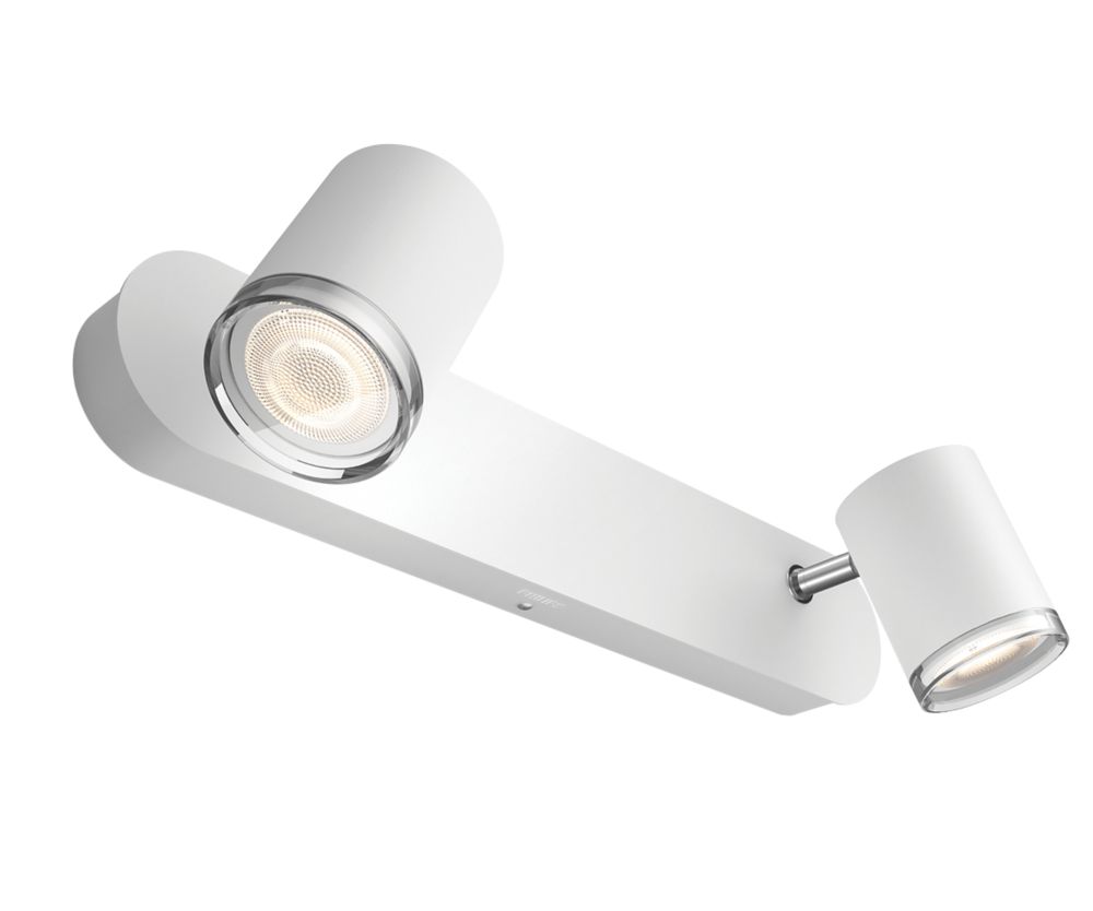Image of Philips Hue Ambiance Adore LED Rectangular 2-Light Smart Double Bathroom Spotlight White 5W 350lm 