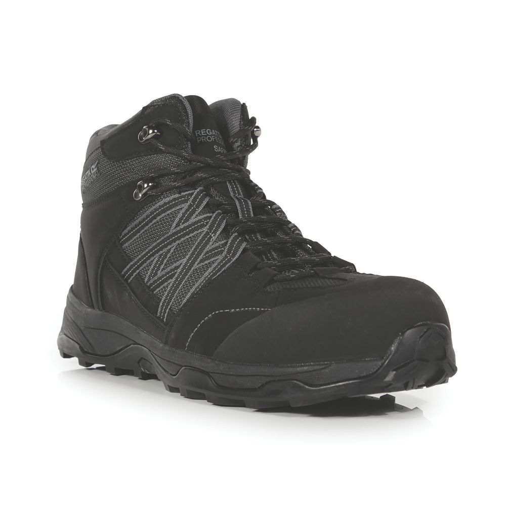 Image of Regatta Claystone S3 Safety Boots Black/Granite Size 8 