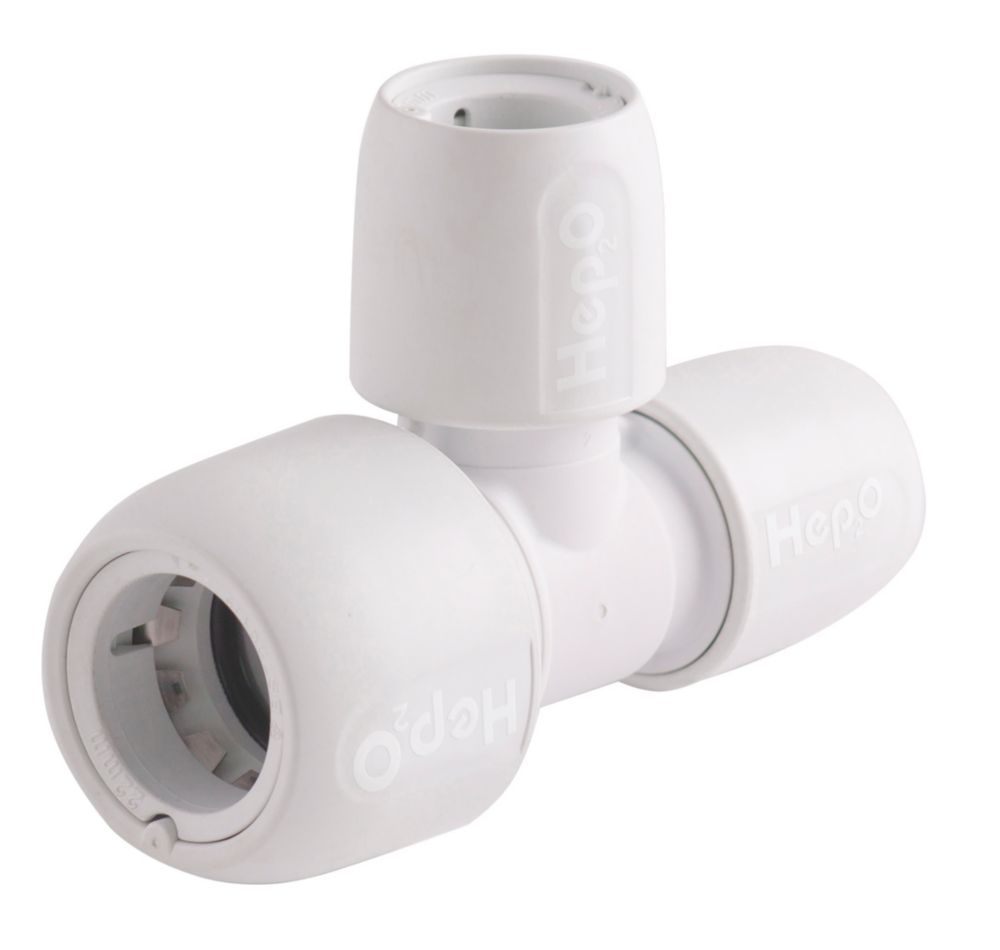 Image of Hep2O Plastic Push-Fit Reducing Tee 22mm x 15mm x 15mm 