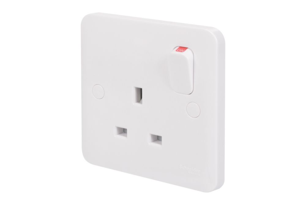 Image of Schneider Electric Lisse 13A 1-Gang DP Switched Plug Socket White 
