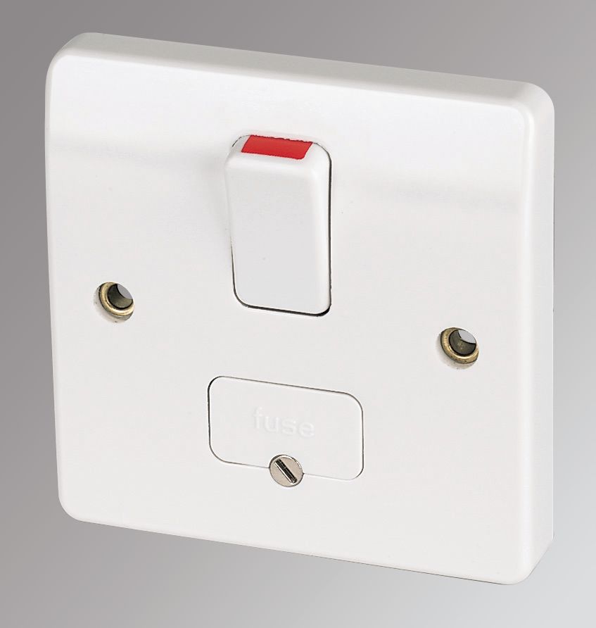 Image of MK Logic Plus 13A Switched Fused Spur & Flex Outlet White 