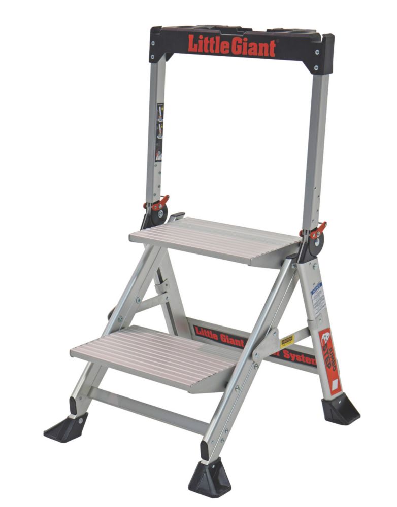 Image of Little Giant Aluminium 2-Tread Jumbo Step Stool 460mm 