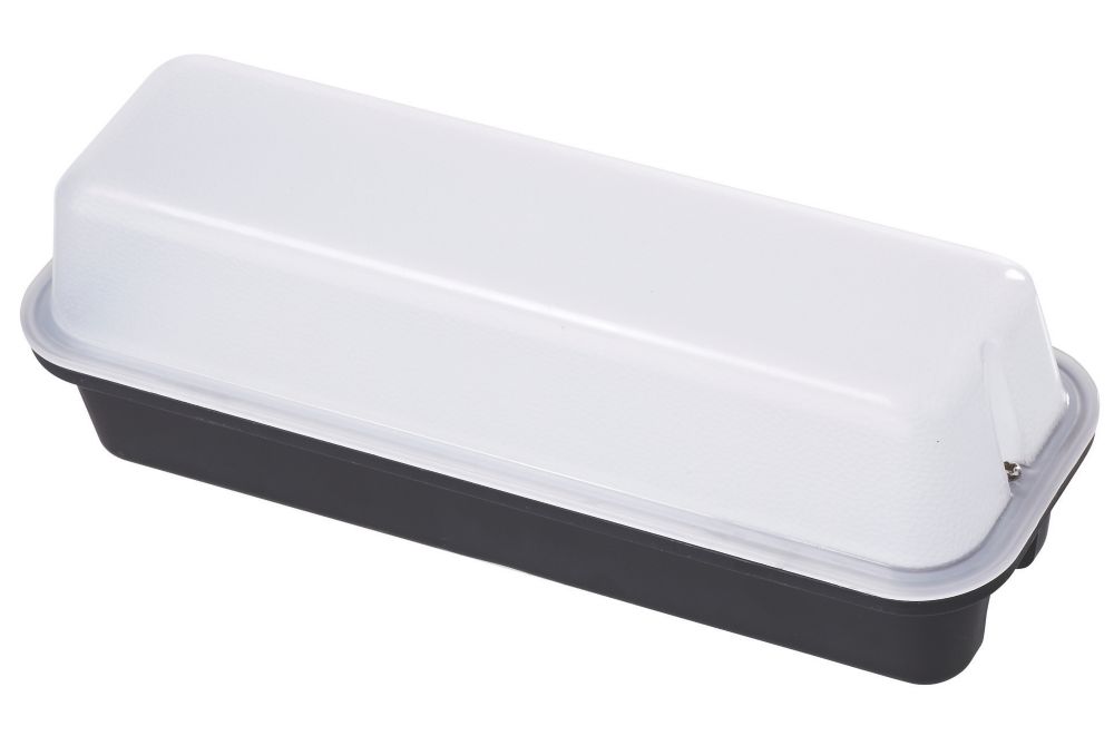 Image of LAP Zelto Outdoor Rectangular LED Bulkhead Black 8W 850lm 