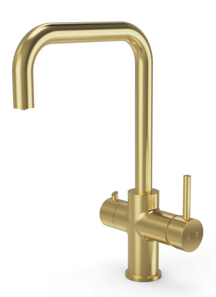 Image of ETAL 4-in-1 Instant Hot Water Kitchen Tap Brushed Brass 