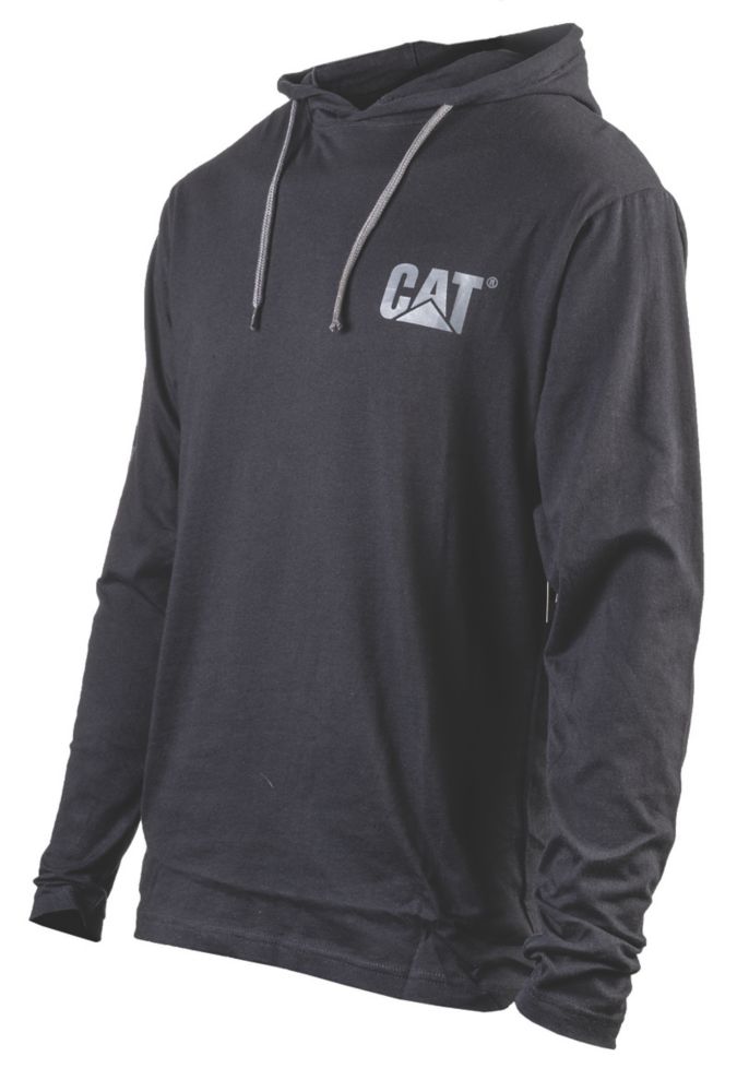 Image of CAT Hooded Long Sleeve Shirt Black XXX Large 54-56" Chest 