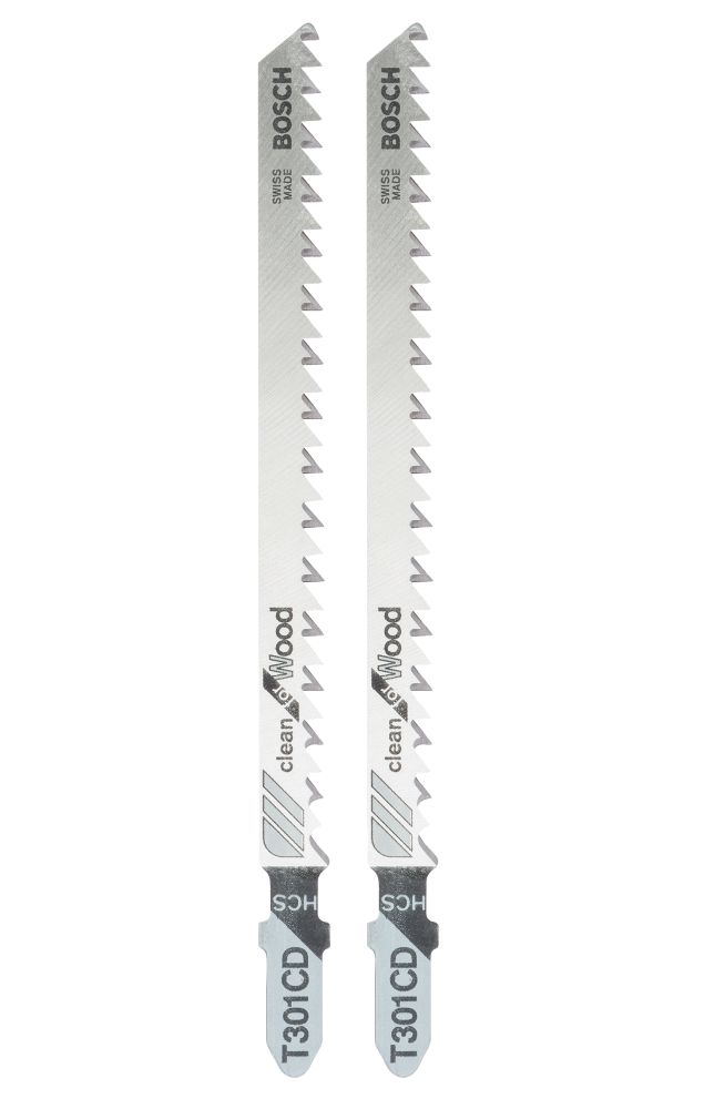 Image of Bosch T301CD Softwood & Plywood Jigsaw Blades 117mm 2 Pack 