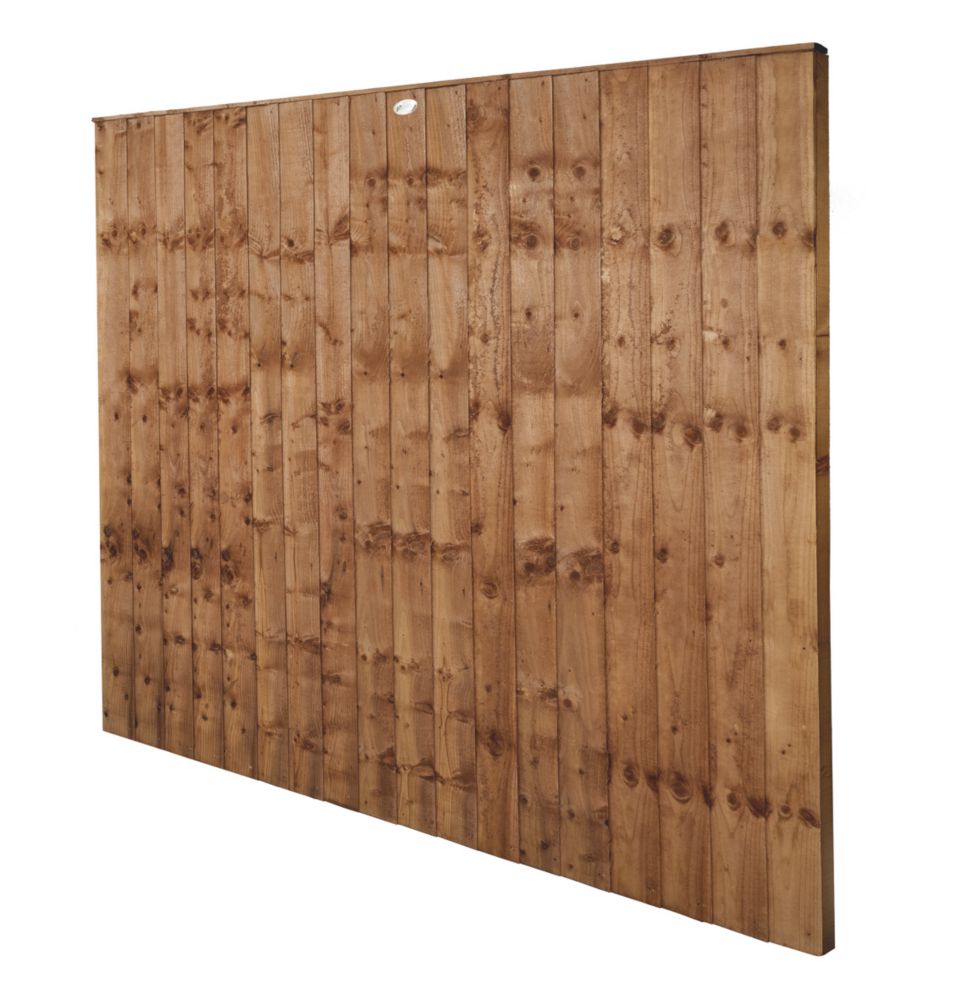 Image of Forest Vertical Board Closeboard Garden Fencing Panel Dark Brown 6' x 5' 6" Pack of 4 