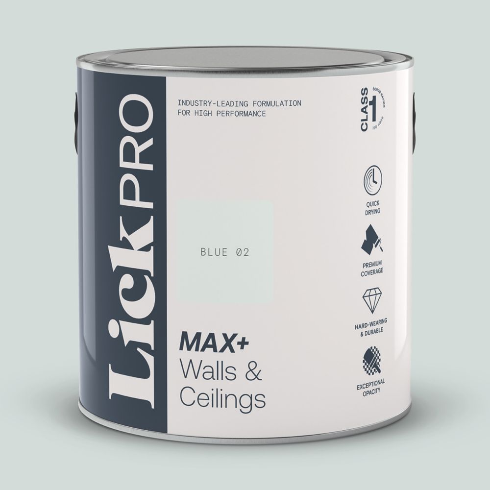 Image of LickPro Matt Blue 02 Emulsion Paint 2.5Ltr 