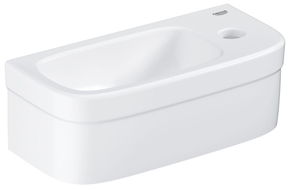 Image of Grohe Euro Ceramic Micro Wall-Hung Washbasin 1 Tap Hole 370mm 