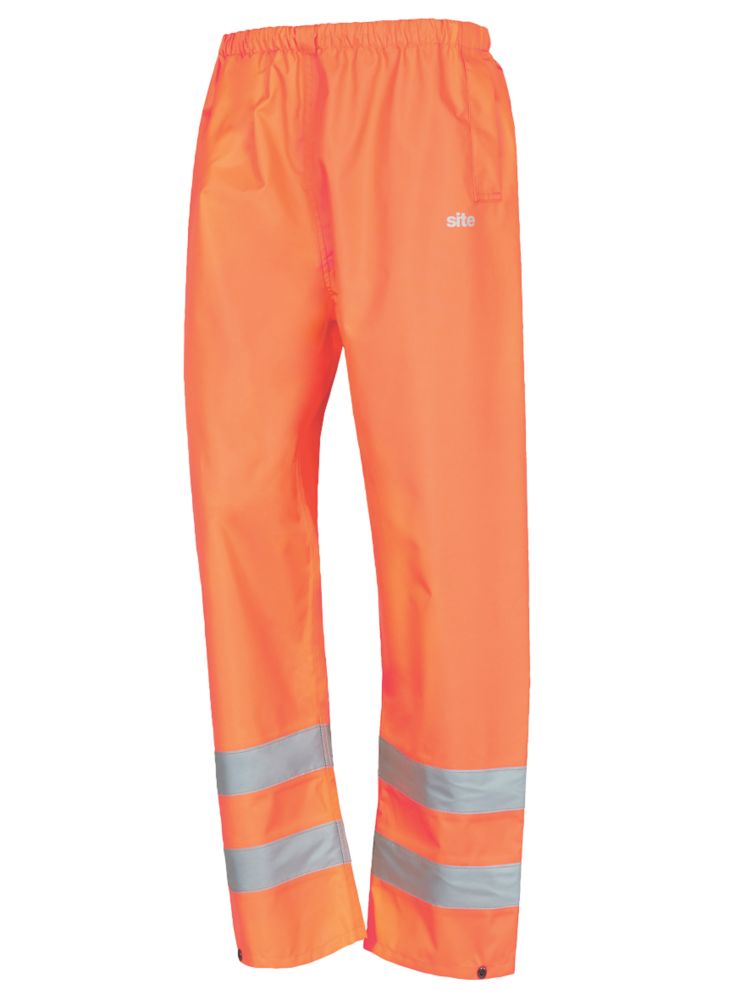 Image of Site Huske Hi-Vis Over Trousers Elasticated Waist Orange X Large 27" W 45" L 