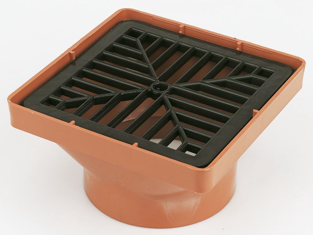 Image of FloPlast Press-Fit Square Grid Hopper 110mm 