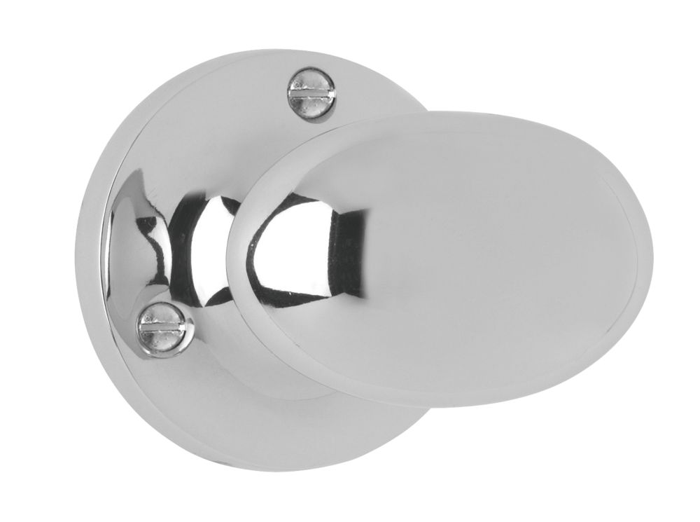Image of Smith & Locke Oval Mortice Knobs 55mm Pair Polished Chrome 