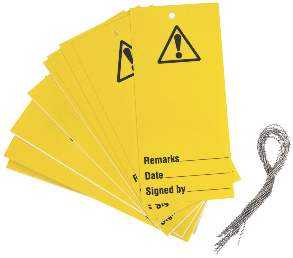 Image of 'Warning' Safety Maintenance Tags 10 Pack 