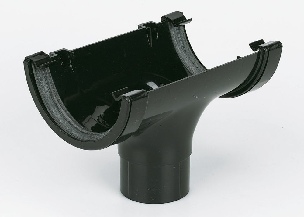 Image of FloPlast Round Running Outlet Black 112mm x 68mm 