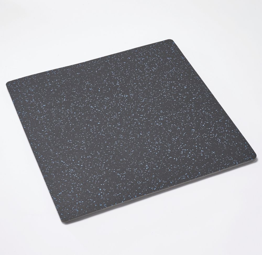Image of Mottez Shock-Absorbing Floor Mat Grey / Blue 620mm x 620mm x 12mm 