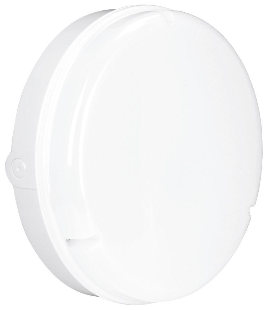 Image of Enlite UtiliteDrum Indoor & Outdoor Round LED Bulkhead With Microwave Sensor White 18W 1300lm 