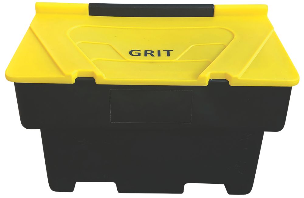 Image of Eco-Friendly Stackable Grit Bin Black / Yellow 200Ltr 