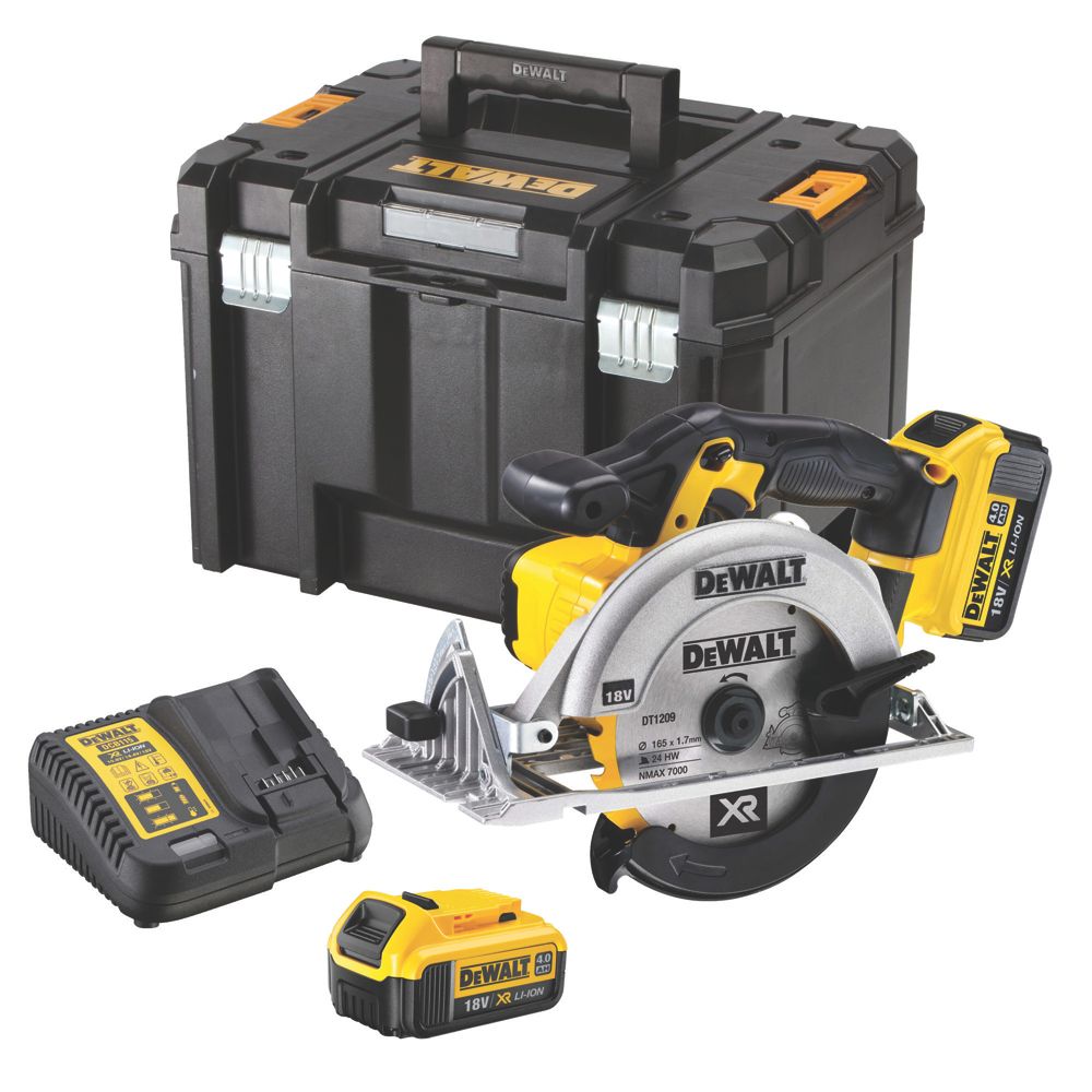 Image of DeWalt DCS391M2-GB 165mm 18V 2 x 4.0Ah Li-Ion XR Brushless Cordless Compact Circular Saw 