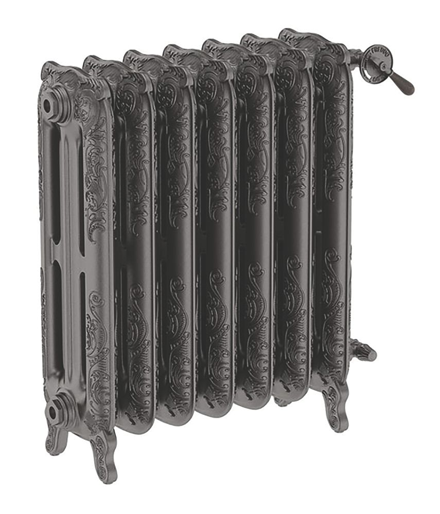 Image of Terma Oxford 3-Column Cast Iron Radiator 710mm x 606mm Raw Metal 3416BTU 