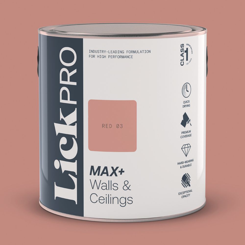 Image of LickPro Eggshell Red 03 Emulsion Paint 2.5Ltr 