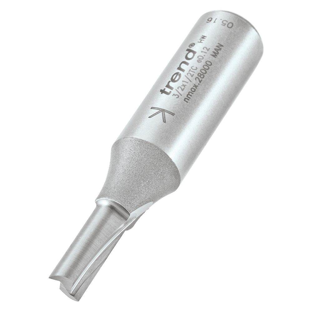 Image of Trend 3/2X1/2TC 1/2" Shank Double-Flute Straight Cutter 6mm x 16mm 