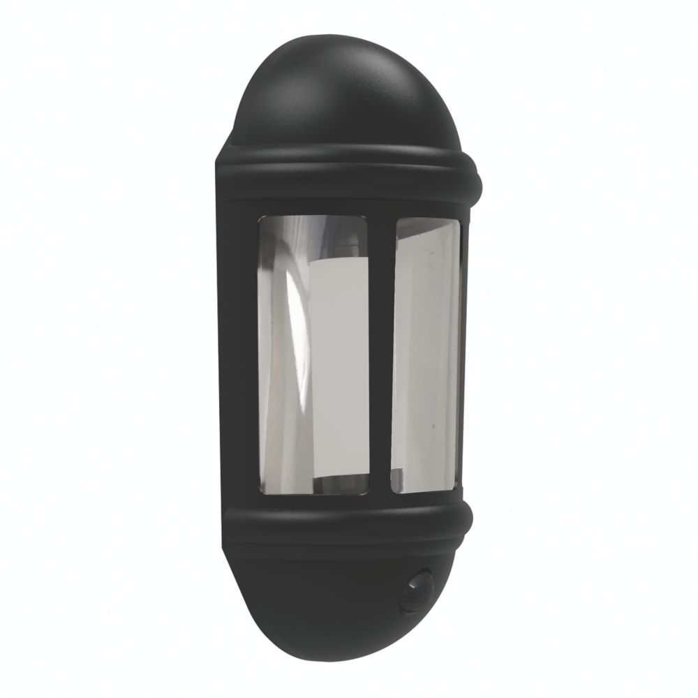 Image of 4lite Outdoor LED IP65 Wall Lantern with PIR Sensor Black 8W 400lm 