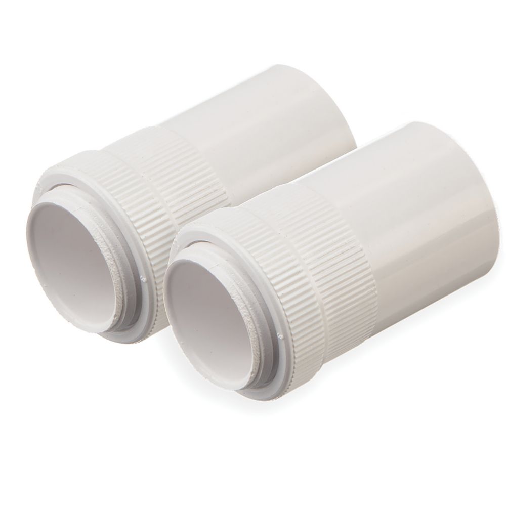 Image of Deta TTE Male Conduit Adaptors 20mm White 2 Pack 