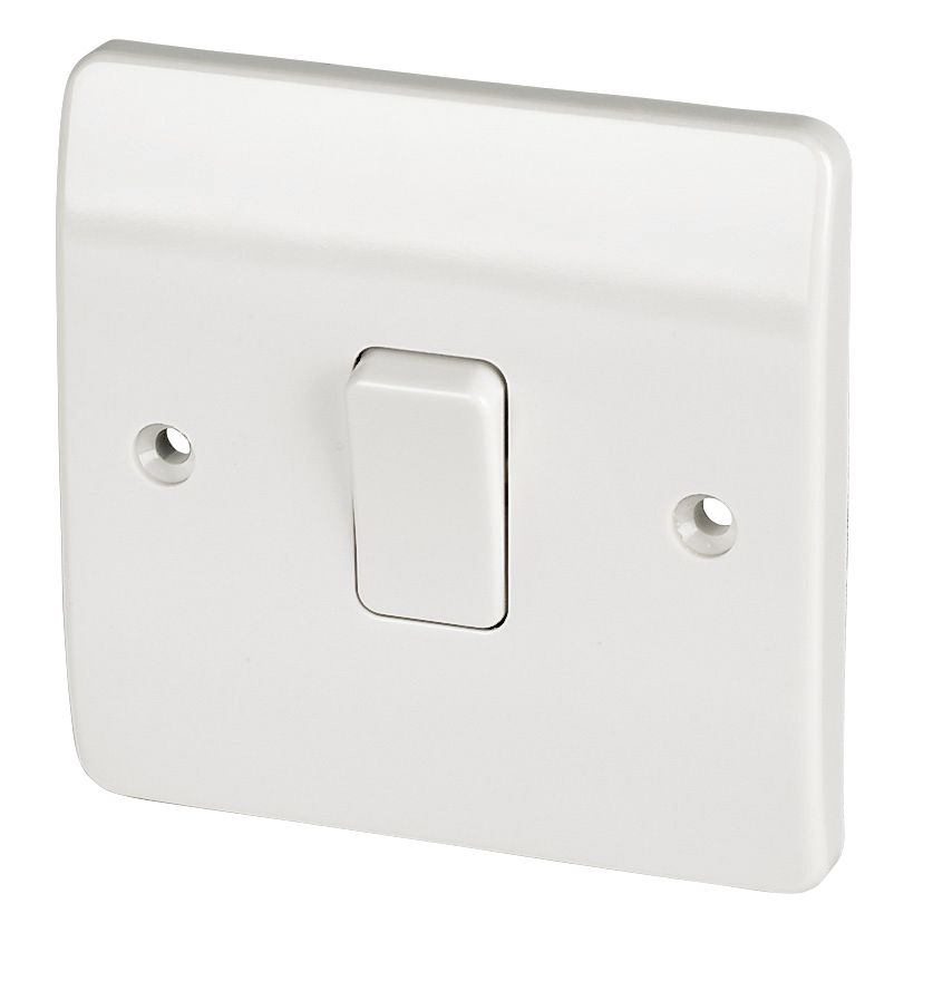Image of MK Logic Plus 10AX 1-Gang 1-Way Light Switch White 