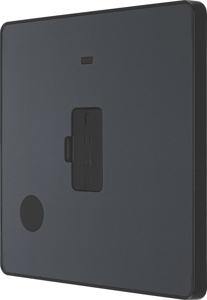 Image of British General Evolve 13A Unswitched Fused Spur with LED Grey with Black Inserts 