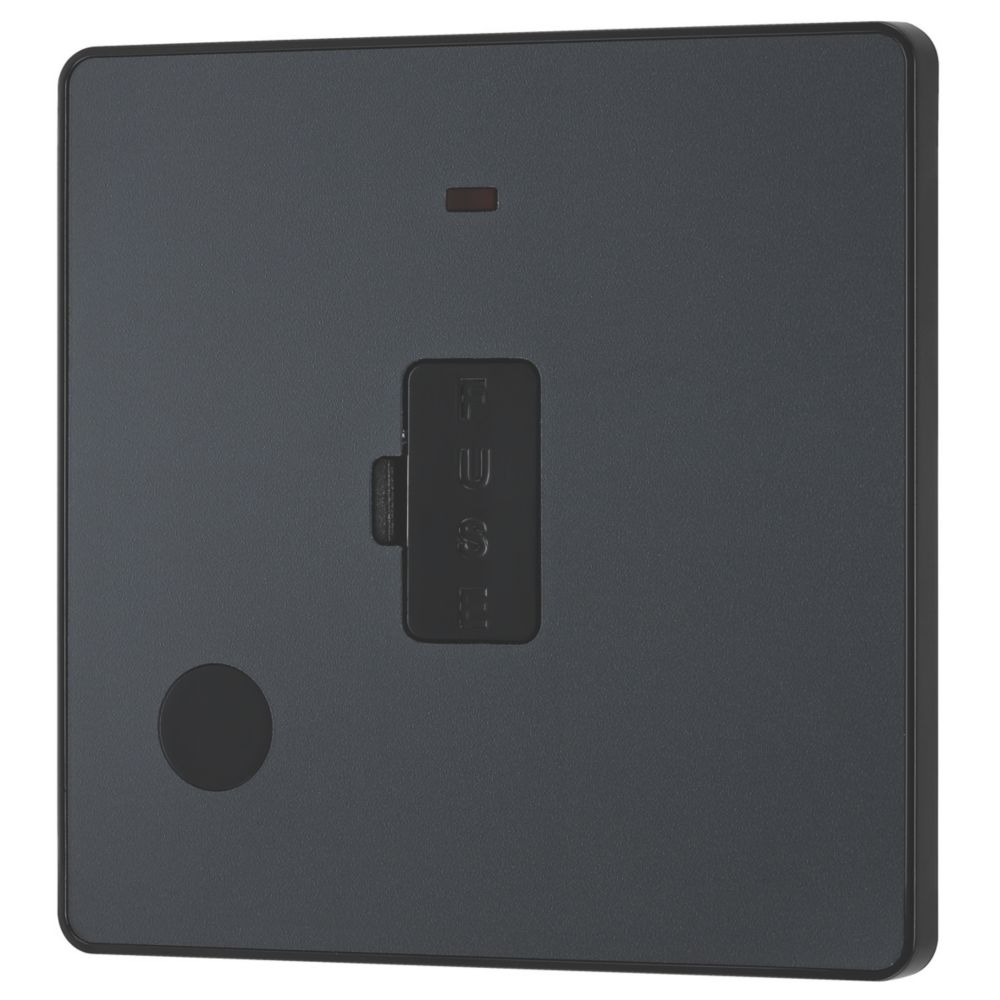 Image of British General Evolve 13A Unswitched Fused Spur with LED Grey with Black Inserts 