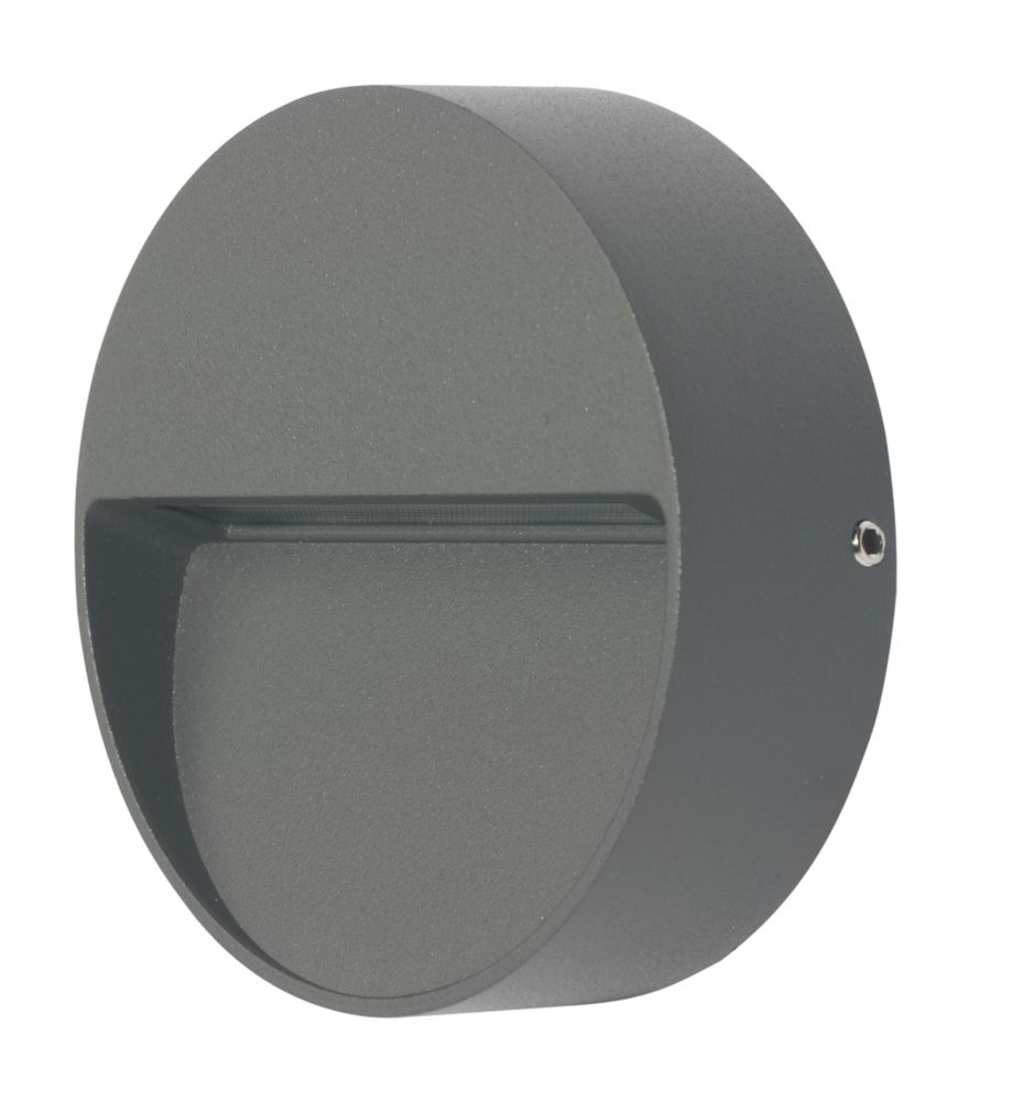Image of 4lite Outdoor LED Surface Low-Level Wall Light Graphite 5W 128lm 