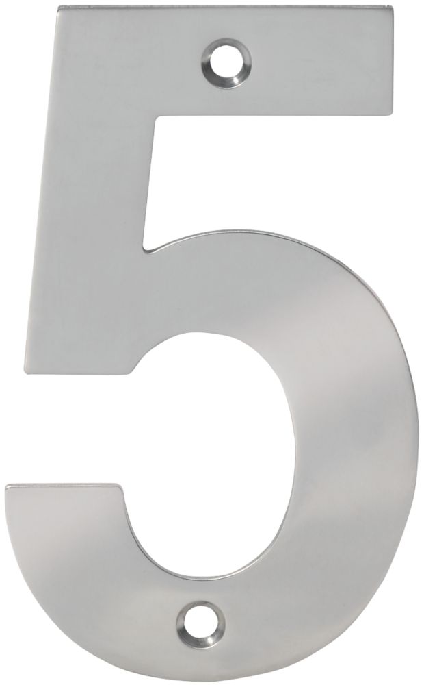 Image of Eclipse Door Numeral 5 Polished Stainless Steel 100mm 