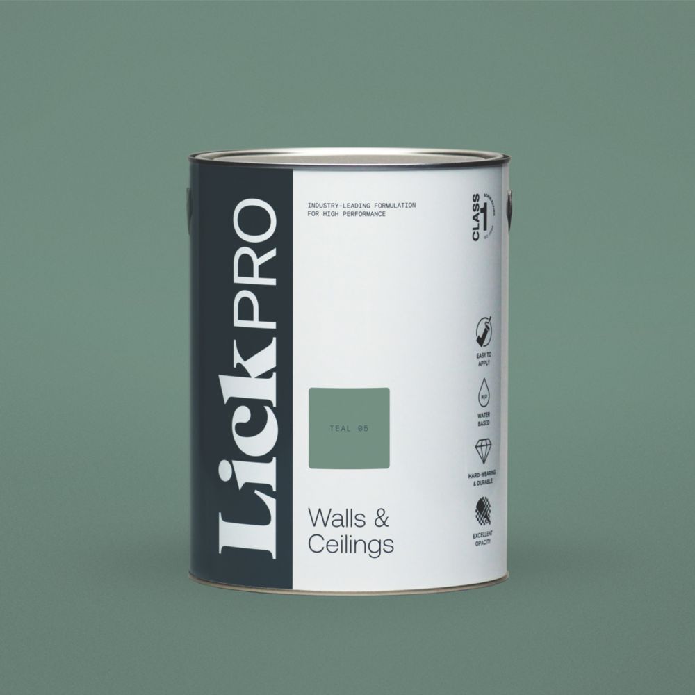Image of LickPro Eggshell Teal 05 Emulsion Paint 5Ltr 