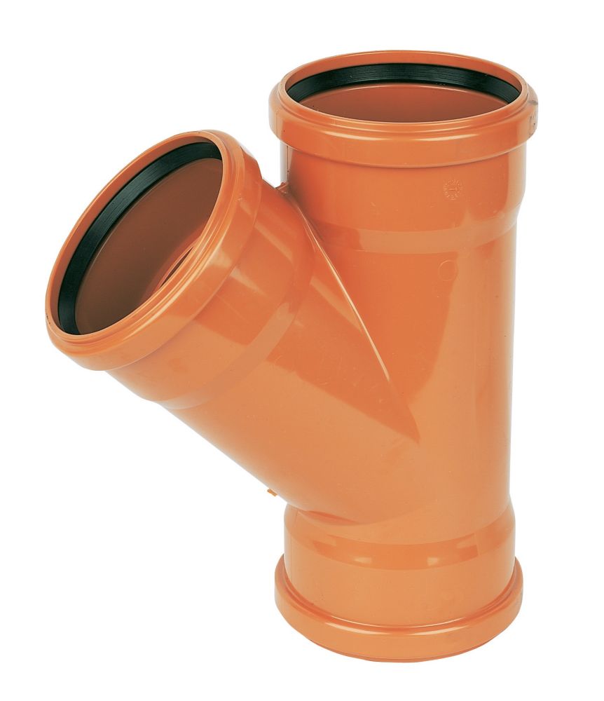 Image of FloPlast Push-Fit 45Â° Triple Socket Equal Junction 110mm 