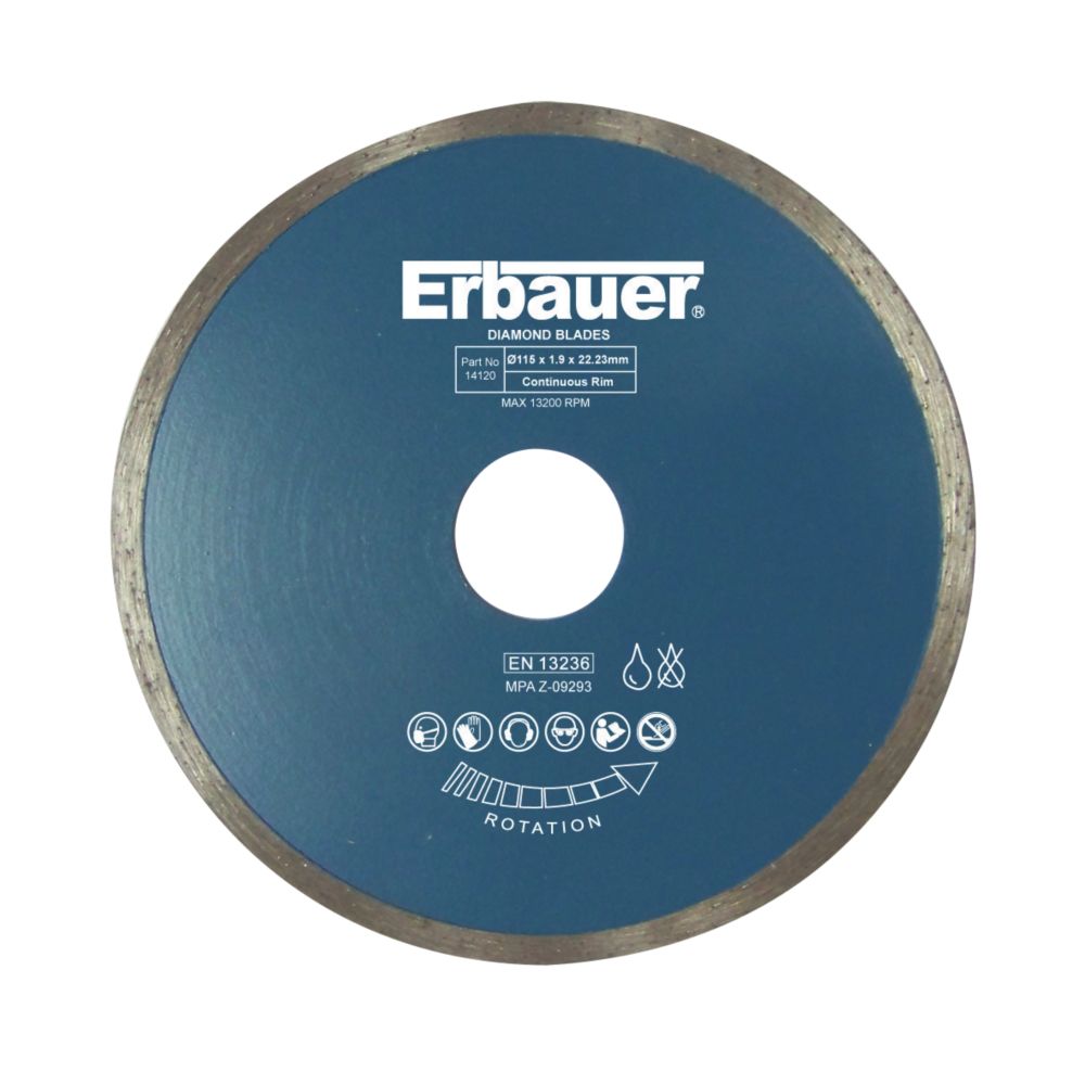Image of Erbauer Tile Diamond Blade 115mm x 22.23mm 
