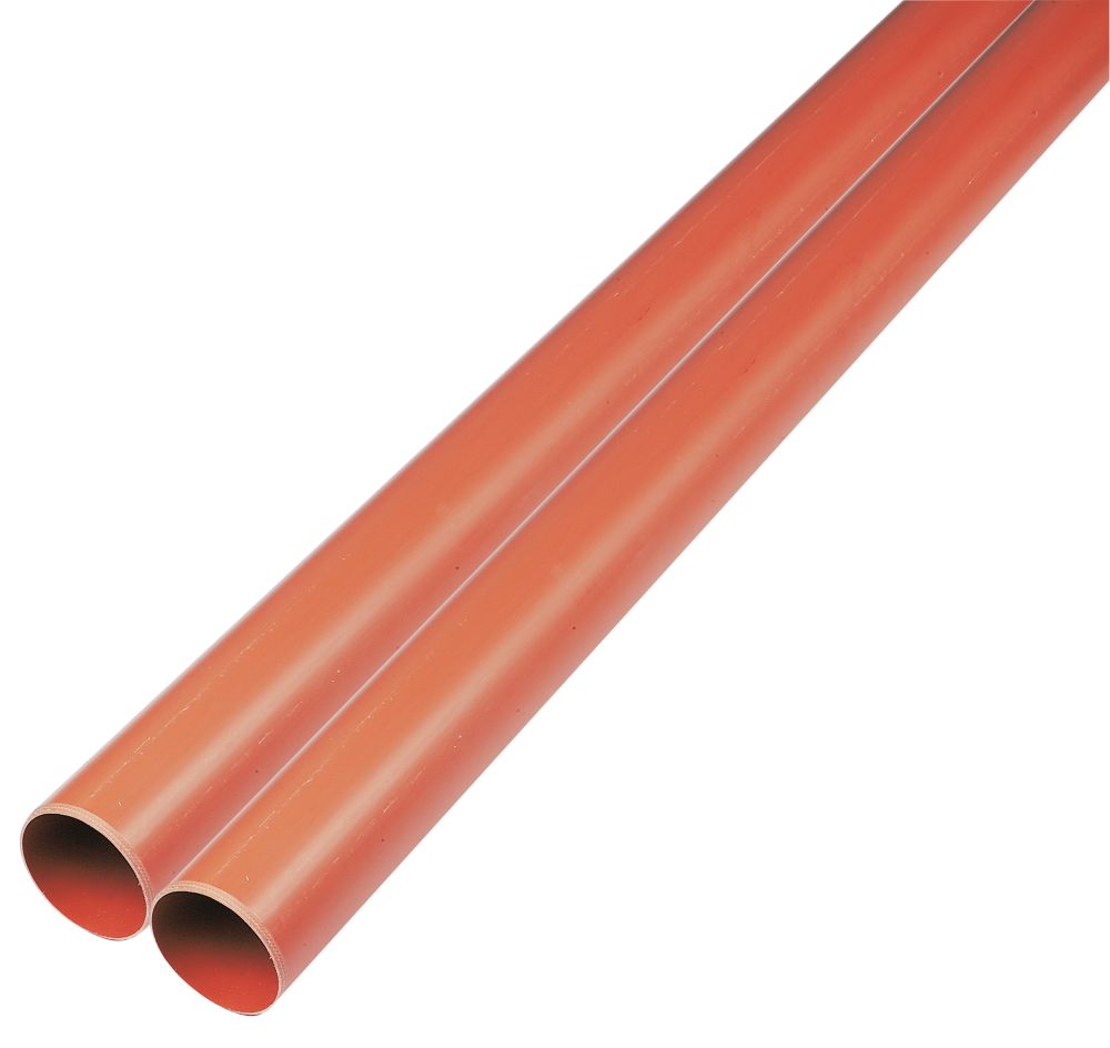 Image of FloPlast Push-Fit Plain-End Underground Drainage Pipe 110mm x 3m 2 Pack 