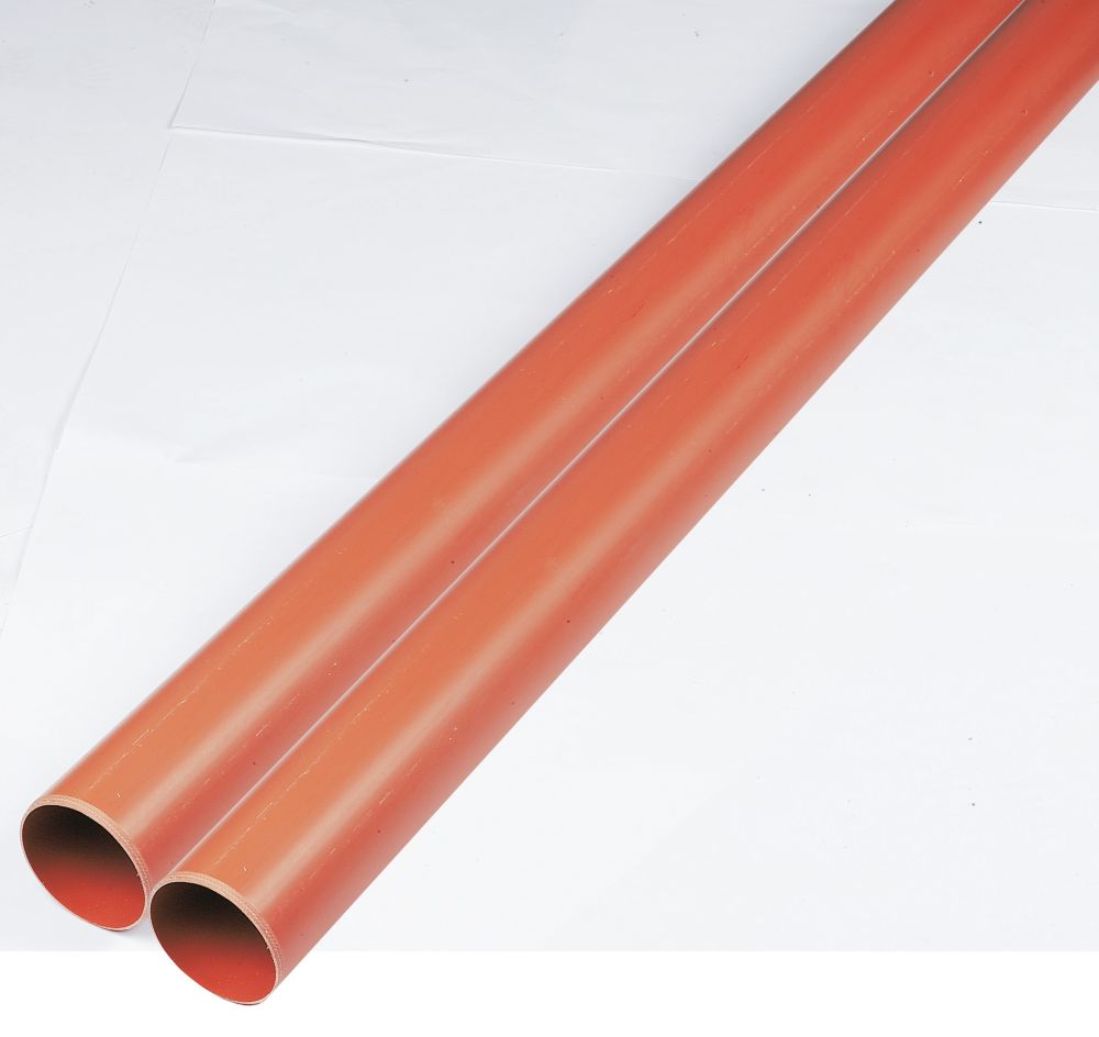 Image of FloPlast Push-Fit Plain-End Underground Drainage Pipe 110mm x 3m 2 Pack 