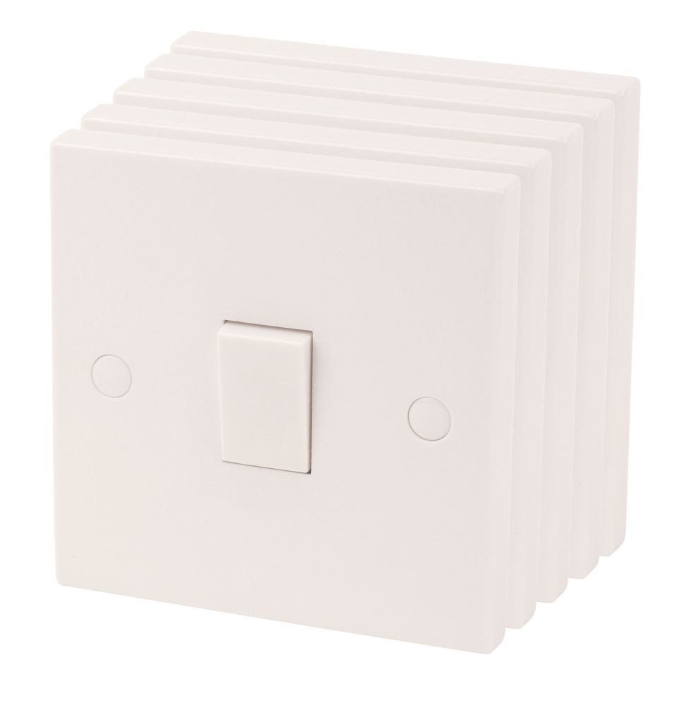 Image of 10AX 1-Gang 1-Way Light Switch White 5 Pack 