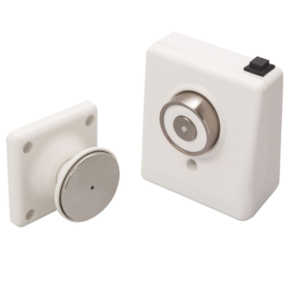 Image of Geofire Doormouse 24V Fire Door Retainer White 95mm 