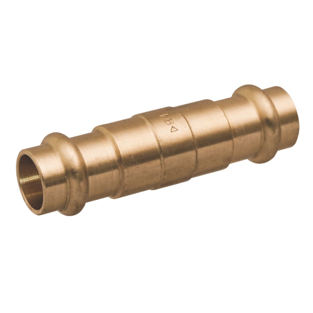 Image of Conex Banninger B Press Copper Press-Fit Equal Slip Coupler 15mm 5 Pack 
