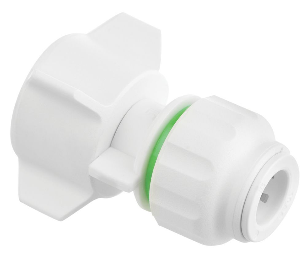 Image of Flomasta Twistloc SPSU6714M Plastic Push-Fit Straight Tap Connector 10mm x 1/2" 2 Pack 